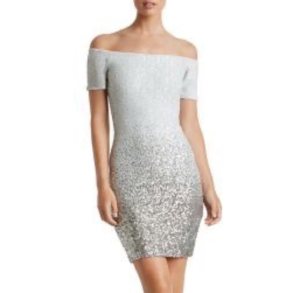 Dress the Population white sequin dress, size L🤍✨